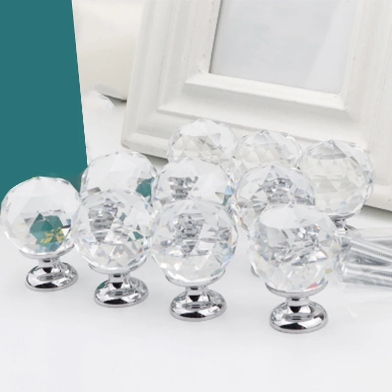 12 шт 30 мм Алмазная форма дизайн Хрустальные стеклянные ручки шкаф выдвижной ящик