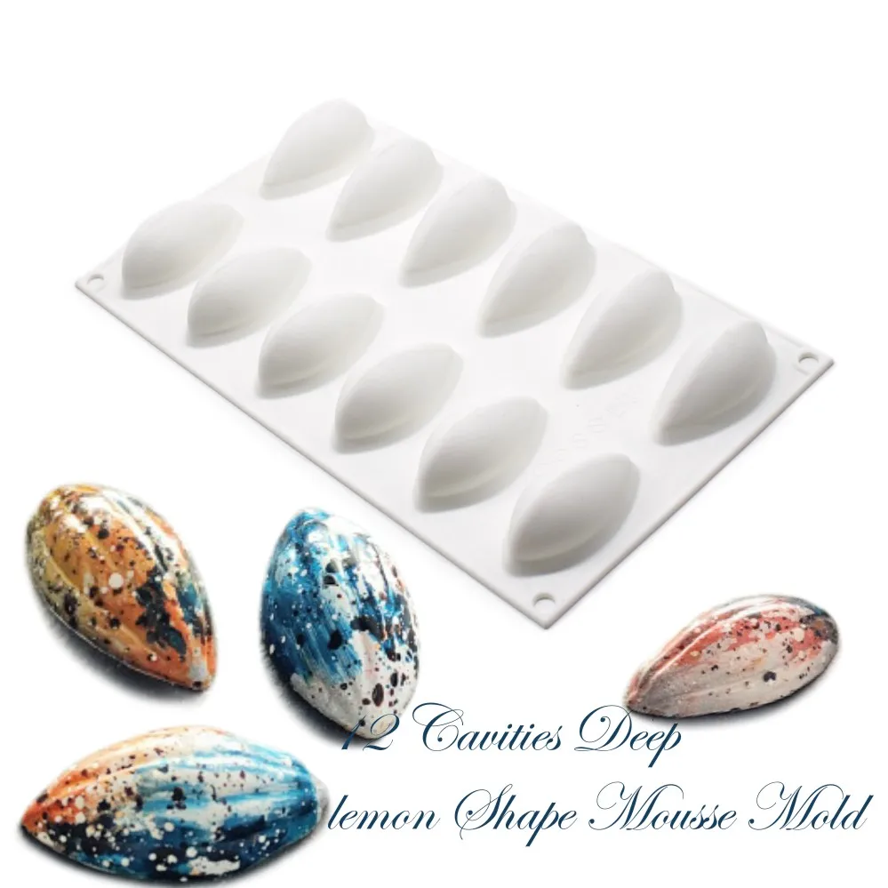 Dessert Moulds Mousse Mould Silicone for Jelly Pudding Chocolate 12 Holes Shell Shape | Дом и сад