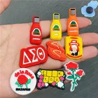 Горячая Распродажа, 1 шт., розовые Тапочки из ПВХ, аксессуары для обуви, садовые украшения для детской обуви, подходят для Croc Jibz, очаровательные праздничные подарки