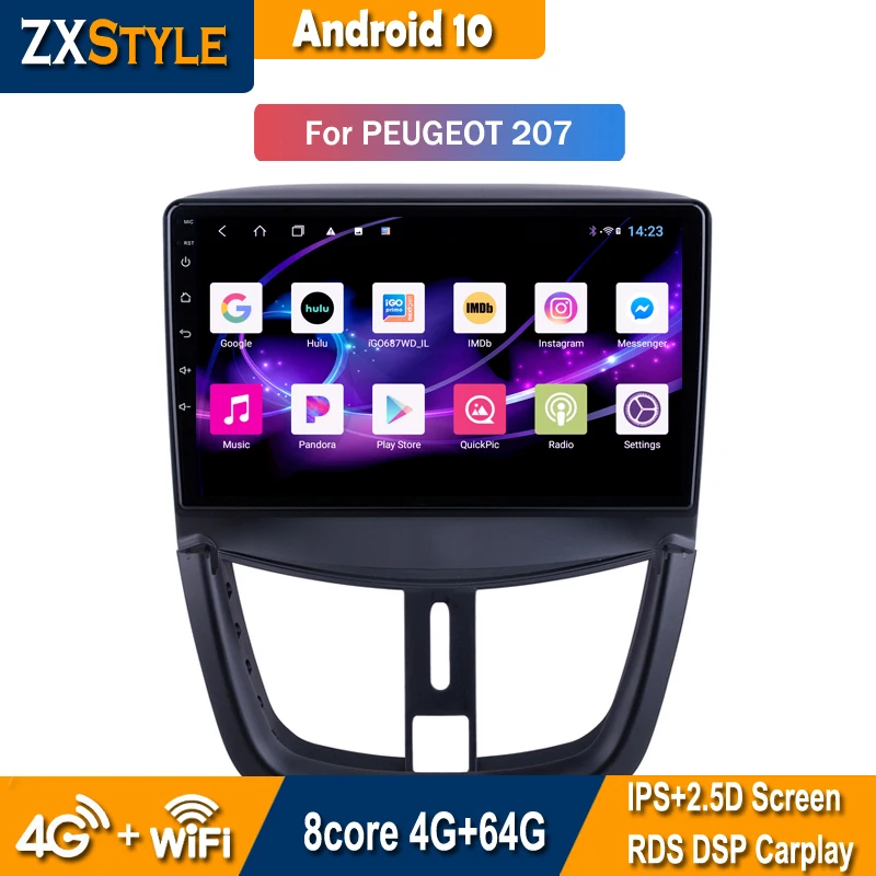 

Автомобильный DVD стерео мультимедийный навигатор для Peugeot 206 Plus 207 2008-2014 Радио Аудио Видео интеллектуальная система Android 10