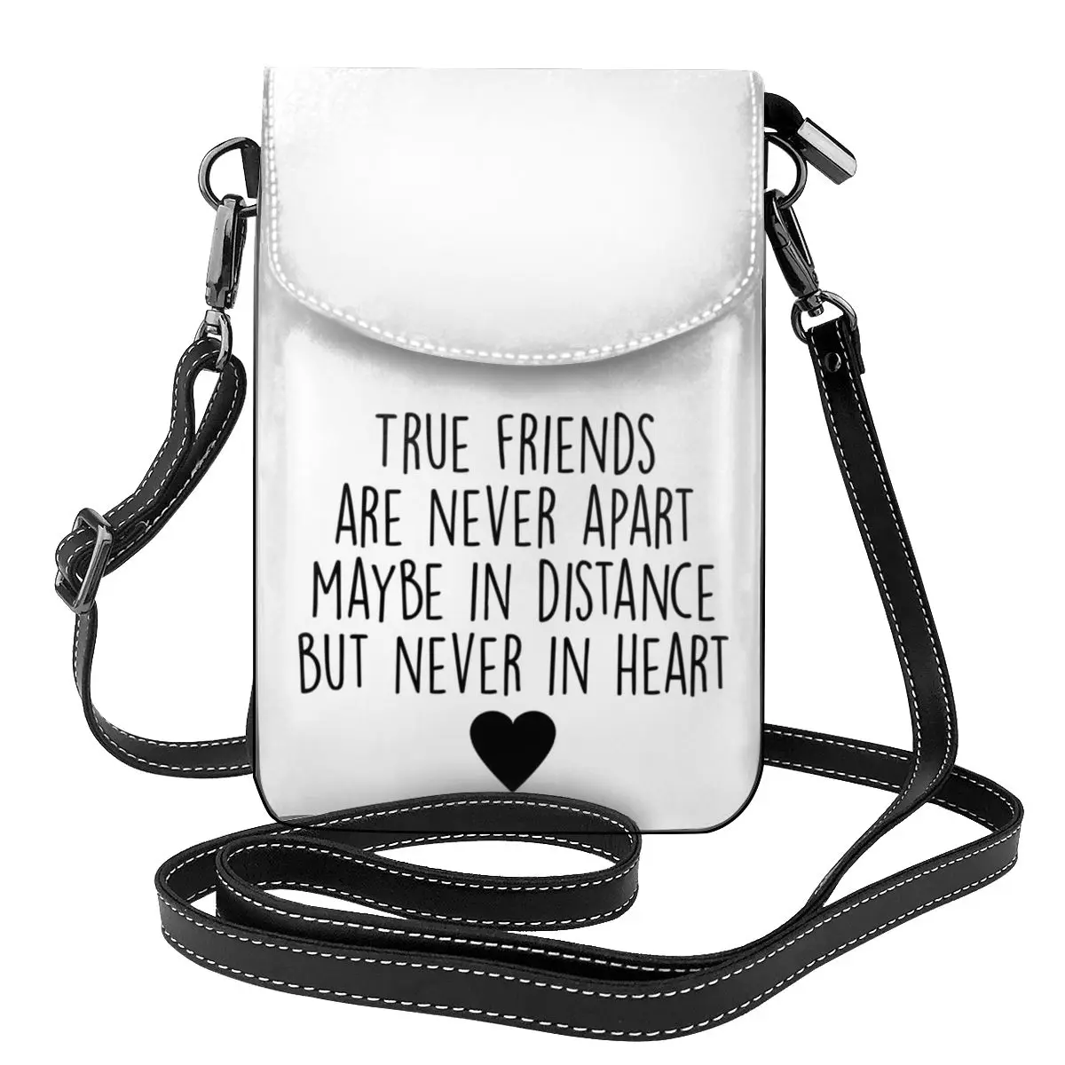 

True Friends Heart Shoulder Bag Friendship Quote Vintage Leather Business Women Bags Woman Bulk Purse