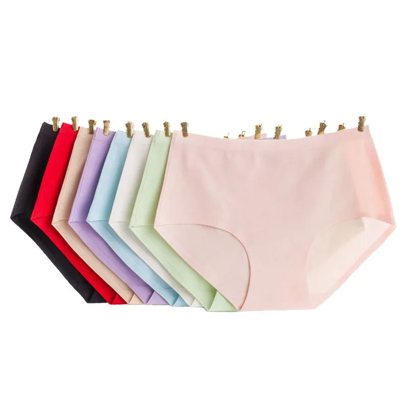 Женские трусы 2 шт. хлопковое нижнее белье средняя талия бесследное женское