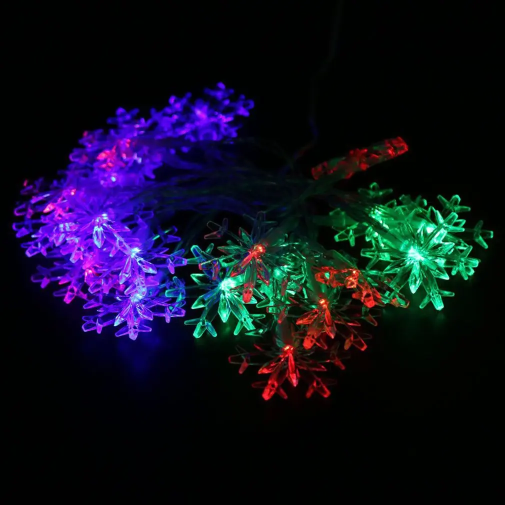 

20 Led Snowflake Shaped Fairy String Decorative Lights Battery Operated Wedding Christmas Outdoor Patio Garland Decoration