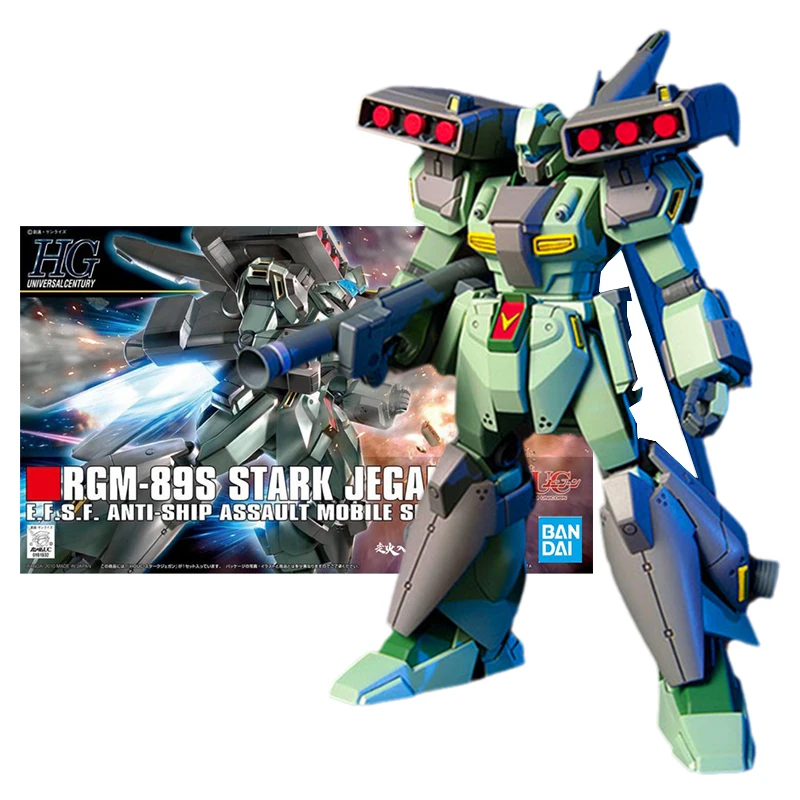 

Bandai Genuine Gundam Model Kit Anime Figure HGUC RGM-89S Stark Jegan Collection Gunpla Anime Action Figure Toys for Children