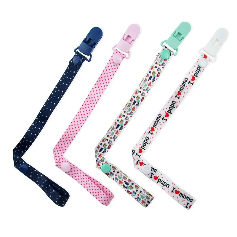 

4PCS Newborn Pacifiers Holders Infant Baby Pacifier Chain Feeding Supplies Clip Cartoon Leashes & Cases Accessories