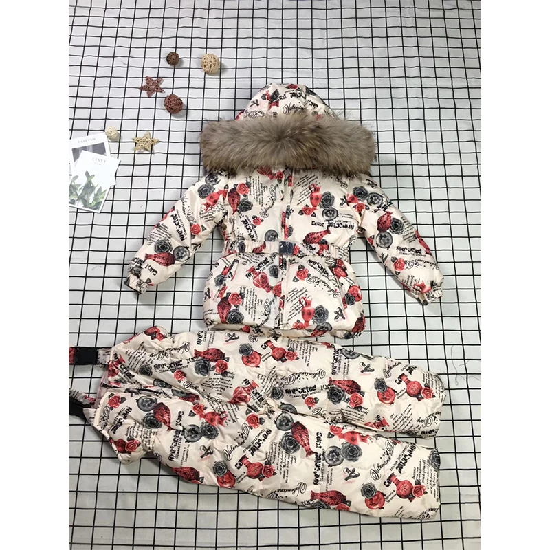 Children'S Winter Suits Winter Clothes Girl Winter Overalls For Girls Fashion Flower Down Jacket Children'S Winter Jacket 6M-8T