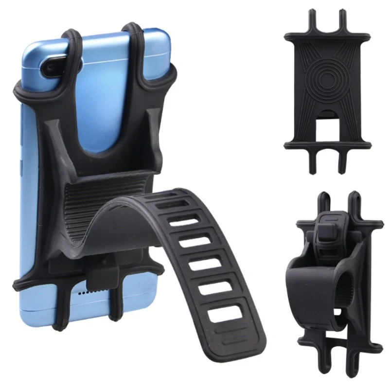 

Universal Bike Motorcycle Mobile Phone Stand Holder Silicone Non-slip Buckle Pull Phone Mount Handlebar Bracket