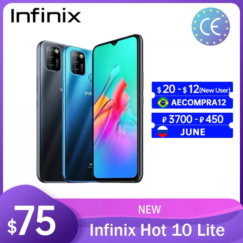 Глобальная версия Infinix Горячая 10 Lite 2 Гб оперативной памяти 32 встроенной