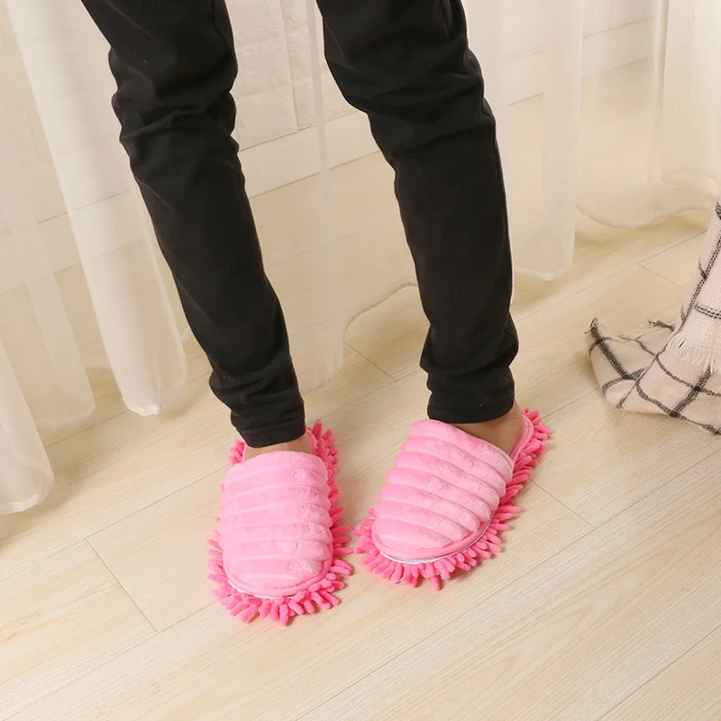 Washable Women Indoor Cleaning Slippers Chenille Dust Mop Slippers Household Home Slippers Lazy Quick House Floor Cleaning Shoes