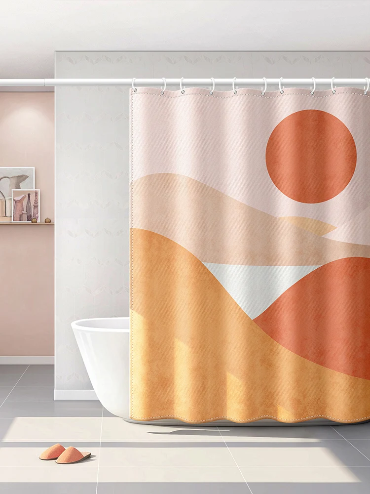 

Art Geometric Shower Curtain Anti-mildew Polyester Thicken Shower Curtain Polyester Stripe Douchegordijn Bathroom Decor DH50YL
