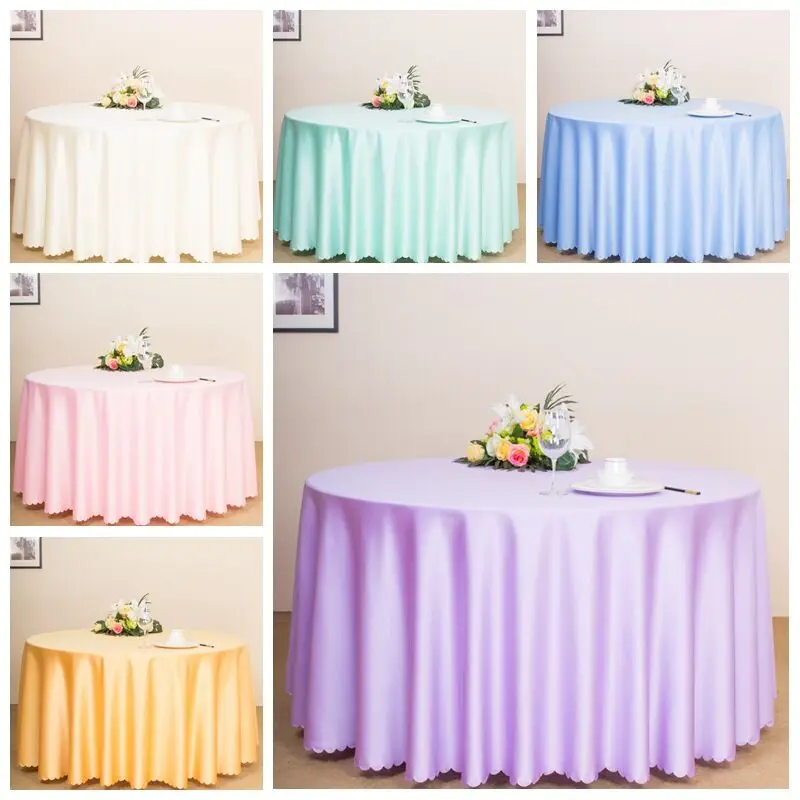 

10pcs Most Country Tax Free Round Table Cloth Polyester Table Cover Wedding Tablecloth Party Table Cover Dining Table Linen