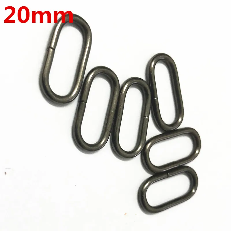 NO2 20mm Gunblack 100 шт. металлическое овальное кольцо пряжки для одежды часов аксессуары для рукоделия Швейные 16 мм 20 мм 25 мм 32 мм 35 мм 38 мм 50 мм 65 мм - Цвет: NO2 20mm Gunblack