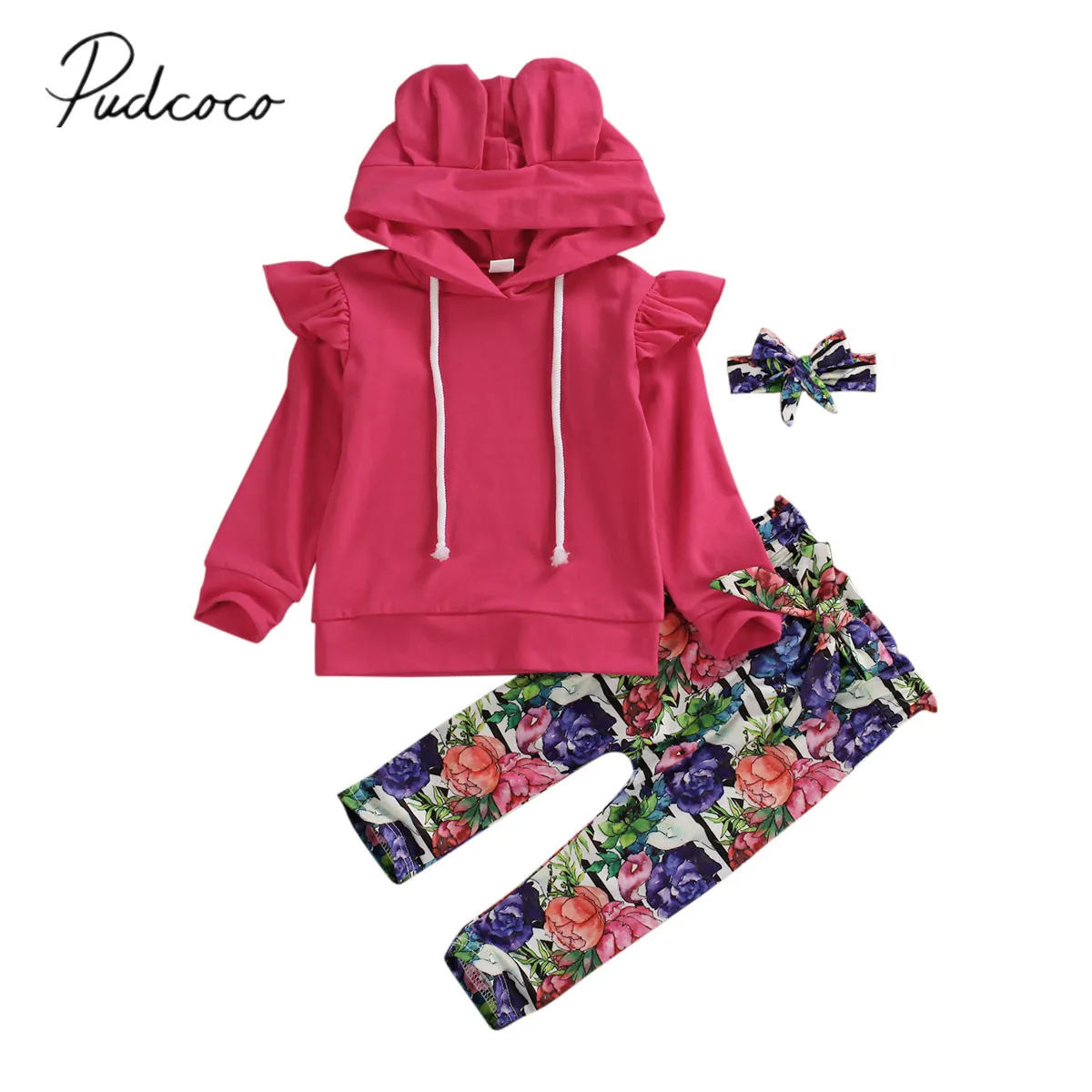 3 шт. толстовка с капюшоном и штаны для новорожденных девочек|Комплекты одежды| |