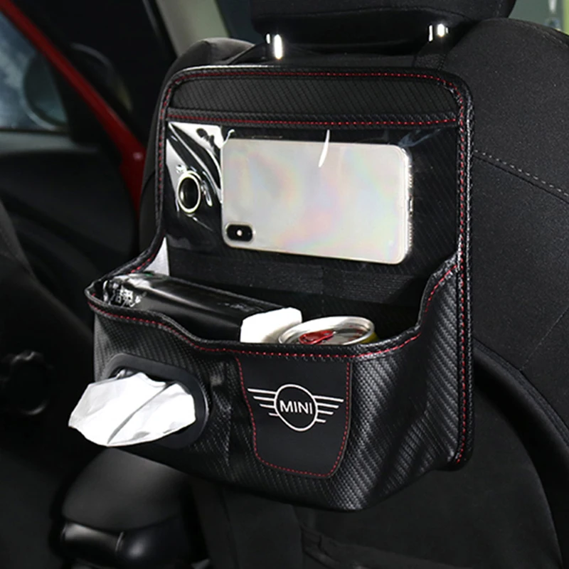 Car Interior Storage Bag Hanging Seat Book Cup Phone Holder For All Mini Cooper F55 F56 F60 R56 R60 Styling Accessories | Автомобили и