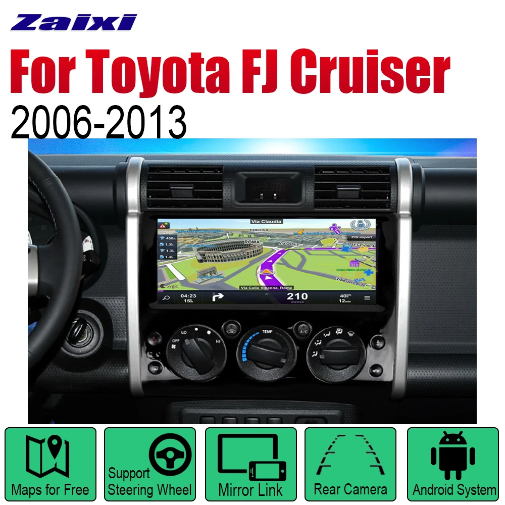 Автомагнитола ZaiXi с DVD плеером и GPS навигацией для Toyota FJ Cruiser 2006 ~ 2013 мультимедийная