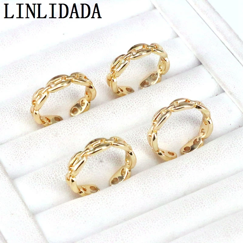 

Кольцо в стиле хип-хоп для мужчин и женщин, регулируемые ювелирные украшения, цвет золото, 10 штук