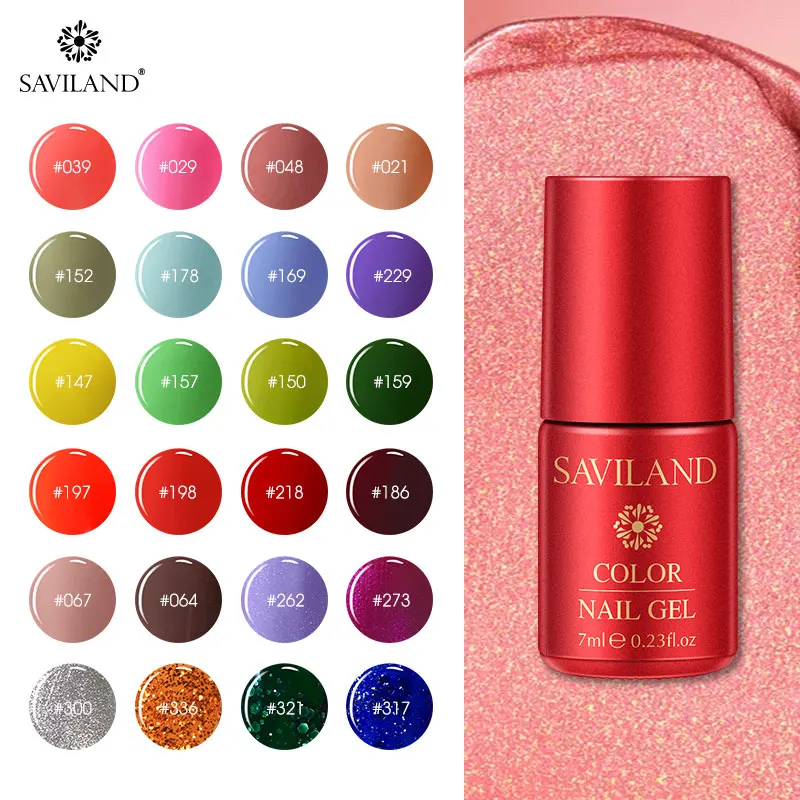 Saviland 7 мл Полупостоянный праймер 126 цветов верхнее покрытие УФ светодиодный гель
