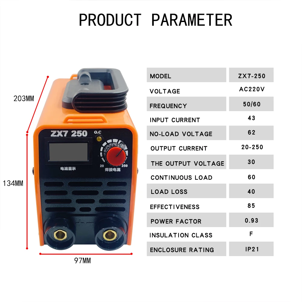 

DC Inverter ARC Welder 220V IGBT MMA Welding Machine 250 Amp for Home Beginner Lightweight Efficient Welder