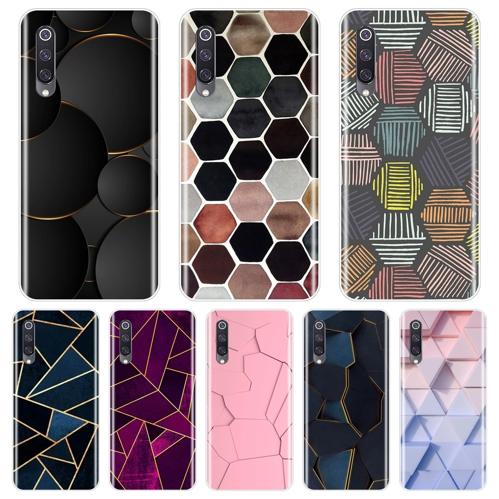 Чехол для телефона Xiaomi Mi 9 SE 9T PRO силиконовый мягкий роскошный геометрический