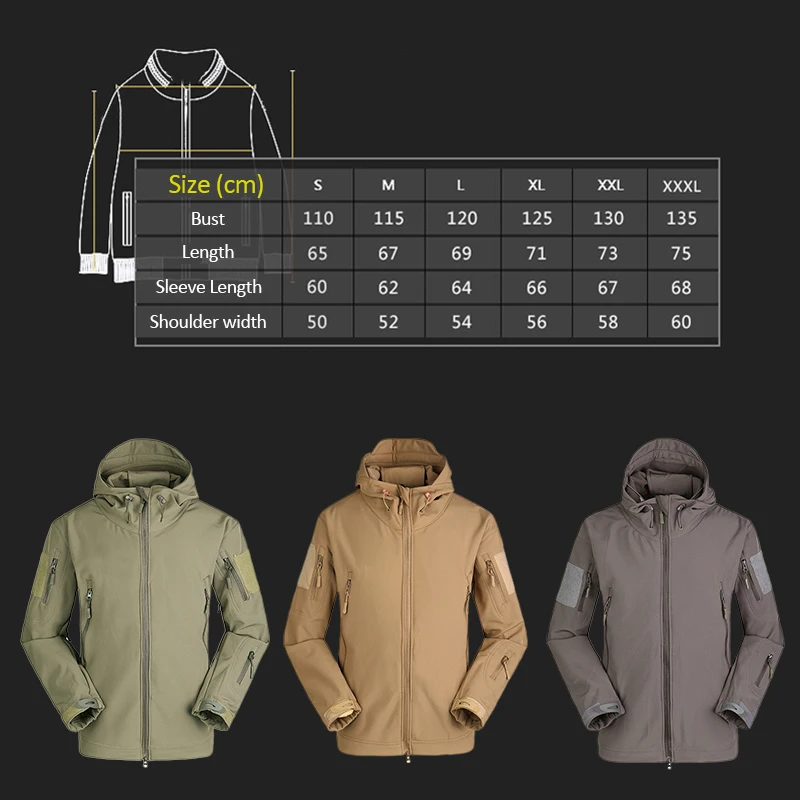 

New Military Tactical Coat Outdoor Winter Soft Shell Hiking Jacket Men Army Sportswear Thermal Hunt Hiking Sport Jackets