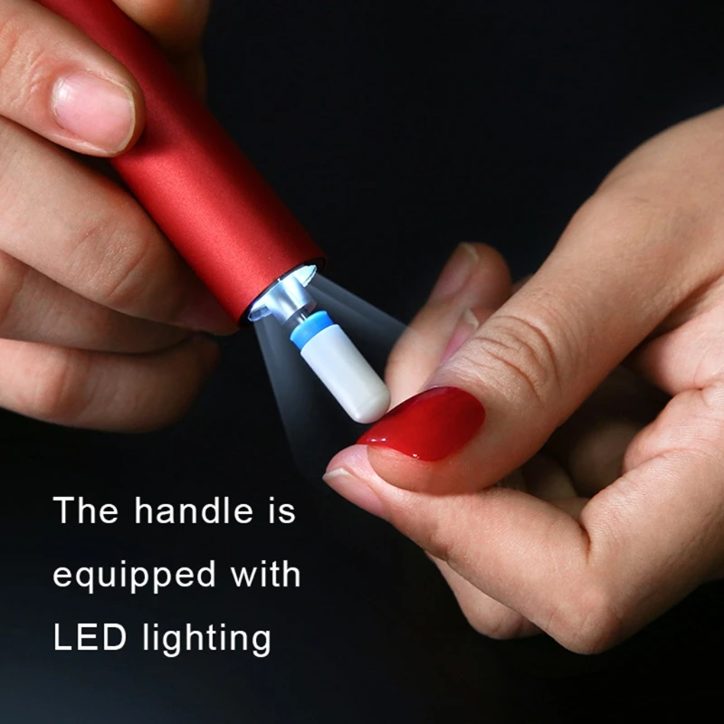 

Nail Pen Type Polisher Nails Art Manicure with LED Light Grinder Polishing Machine Portable Salon Tools