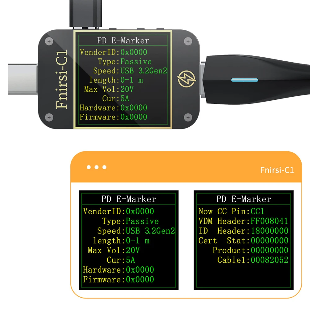 USB-тестер FNIRSI C1 вольтметр амперметр 1 3 дюйма TFT двойной Type-C протокол быстрой