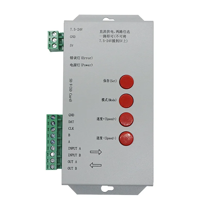SZYOUMY T1000S SD-карта WS2801 WS2811 WS2812B LPD6803 LED 2048 пикселей контроллер DC5 ~ 24 В стандартный