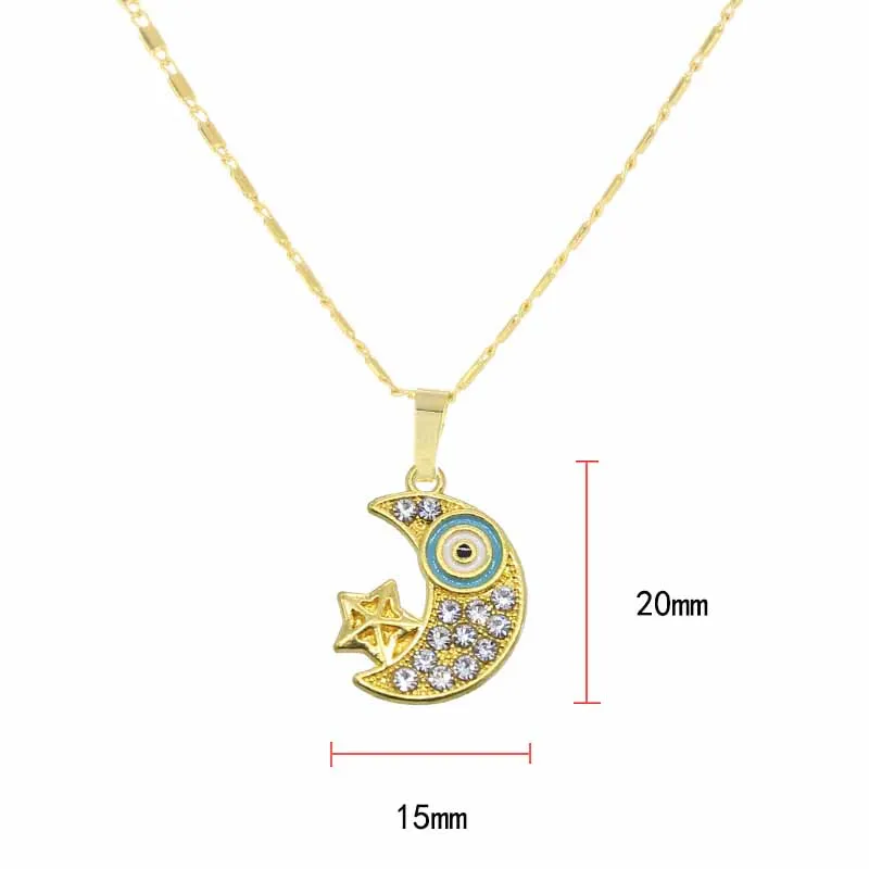 Оптовая Продажа Классический Турецкий Дурной глаз кулон ожерелье с Луной и