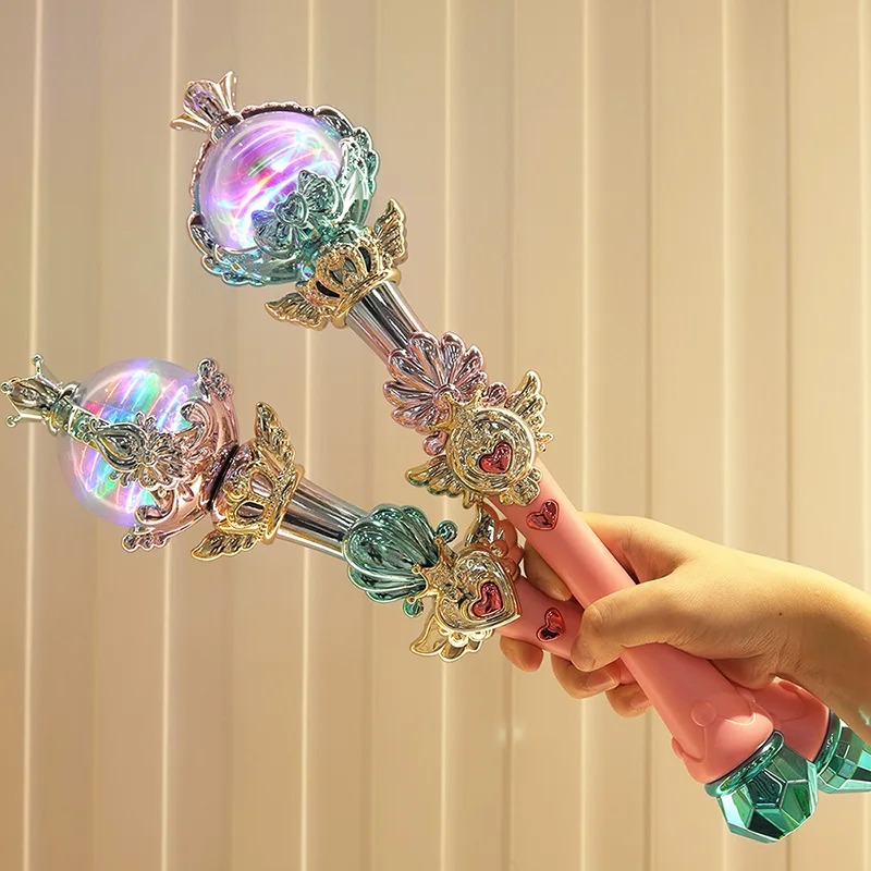 

Luminous Toys Electric Lights Music Girl Children Hand Hold Starry Sky Magic Wand Scepter Plastic Princess Queen Play Role Toy