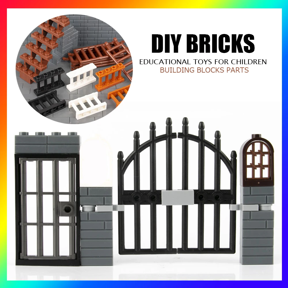 Город части кирпича забор перила лестницы MOC Мини Фигура Дом Сад военный ww2 LegoINGlys