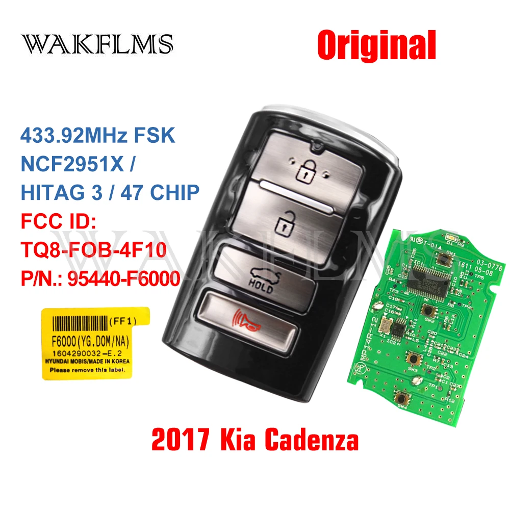 Оригинальный БЕСКЛЮЧЕВОЙ умный фонарь 433 МГц для 2017 2018 2019 KIA Cadenza 95440 F6000 95440F6000|Ключ