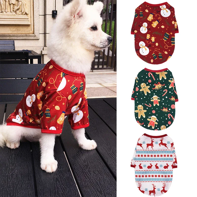 Рождественская Одежда для собак маленьких пород зимнее пальто Рождественский