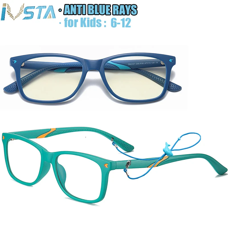 

Компьютерные очки IVSTA для детей, От 6 до 12 лет год, с защитой от сисветильник, с ремешком, для школьников, для детей
