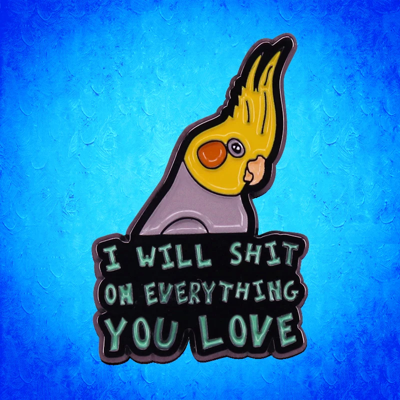 Я буду дерьмо на все что вы любите брошь попугай брошки эмаль металлические