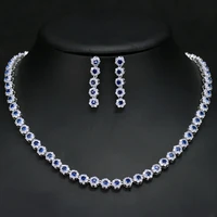 classic fashion aaa zircon engagement wedding set s925 silver plated white gold necklace earring jewelry set