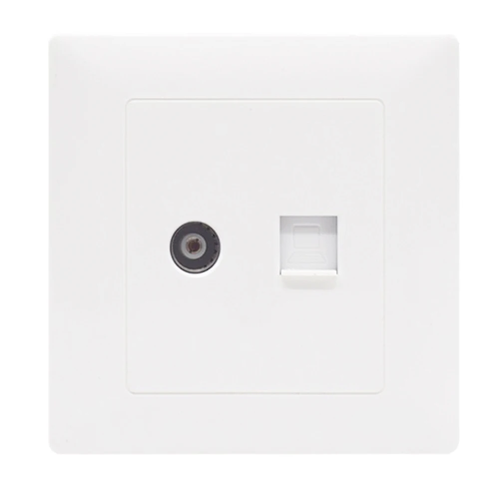 

2021 new 1Pcs Superior Quality 86 Type RJ45 TV Antenna Network Adapter Coaxial Wall Mount Output Faceplate Panel Socket