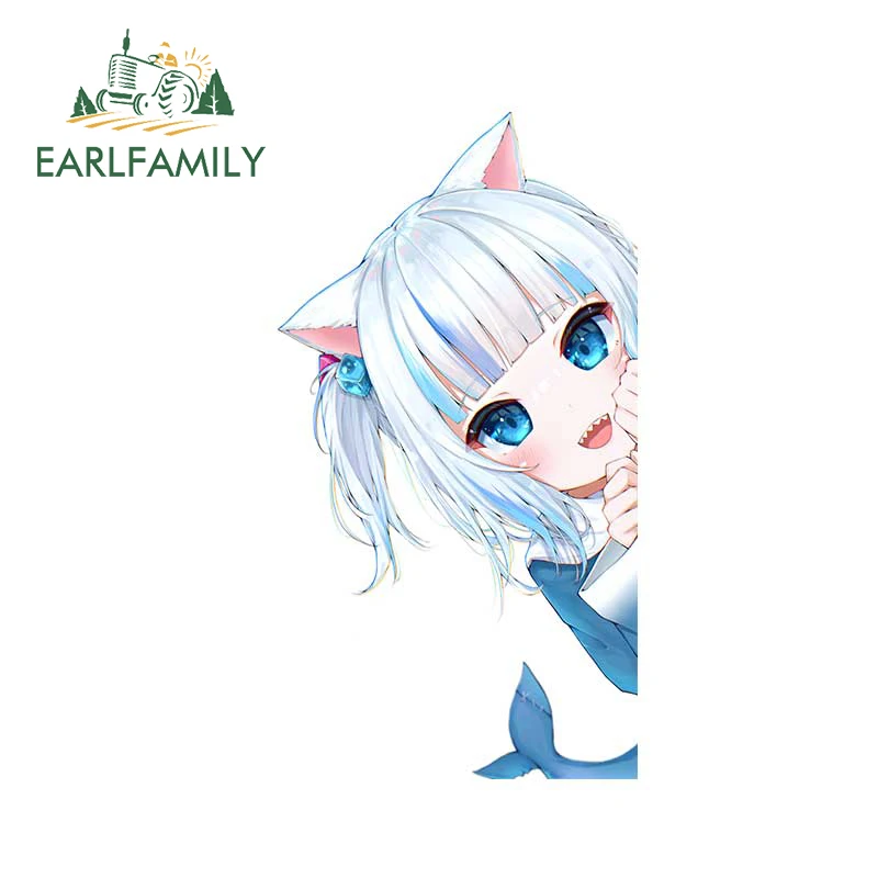 

EARLFAMILY 13 см x 7,7 см для Hololive Ninomae Inanis Peek виниловые наклейки на машину Автомобильная наклейка Водонепроницаемая камера для мотоцикла RV