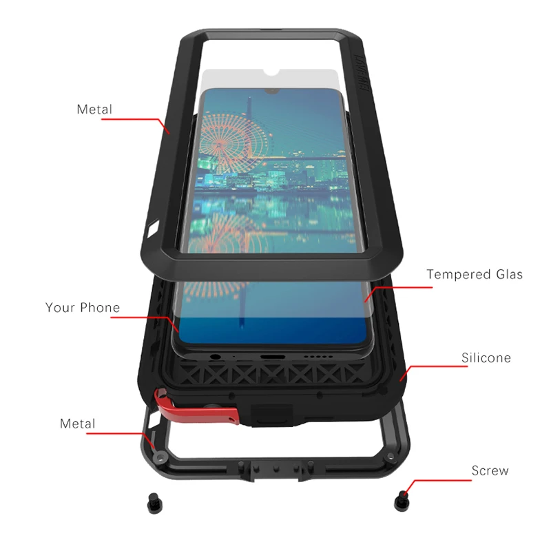 Противоударный чехол для huawei P30 Lite металлический корпус телефона Fundas Pro Armor Phone Cover