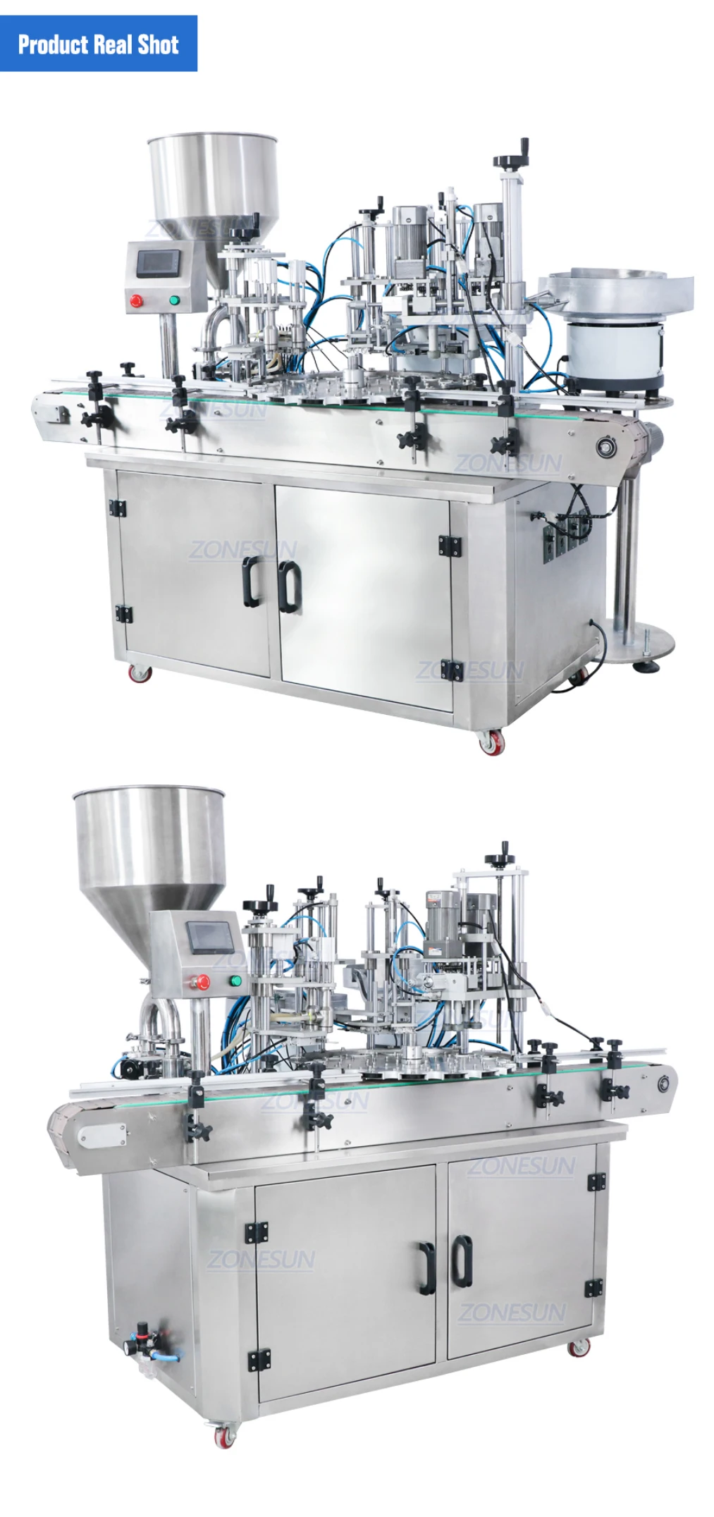 ZONESUN ZS-AFC4 Custom Full Automatic Paste  Filling And Capping Machine