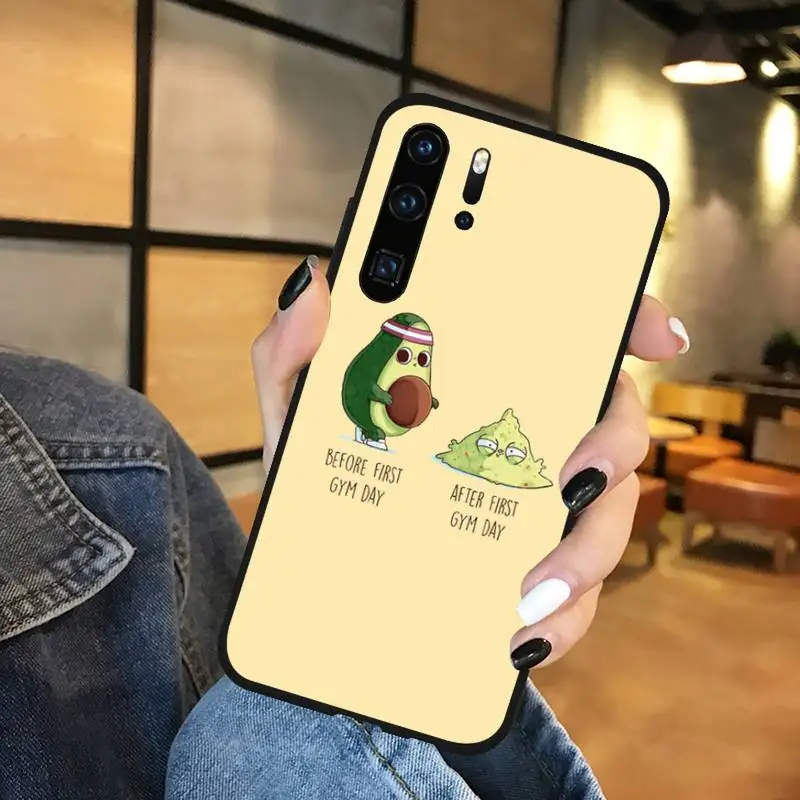 

Avocado cartoon Phone Case black For Huawei honor Mate mate P 10 9X 10i 20 30 40 y7 lite pro p smart 2019