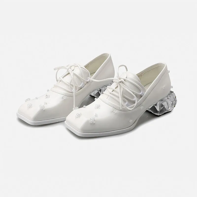 

Женские туфли-оксфорды на толстом каблуке, с квадратным носком