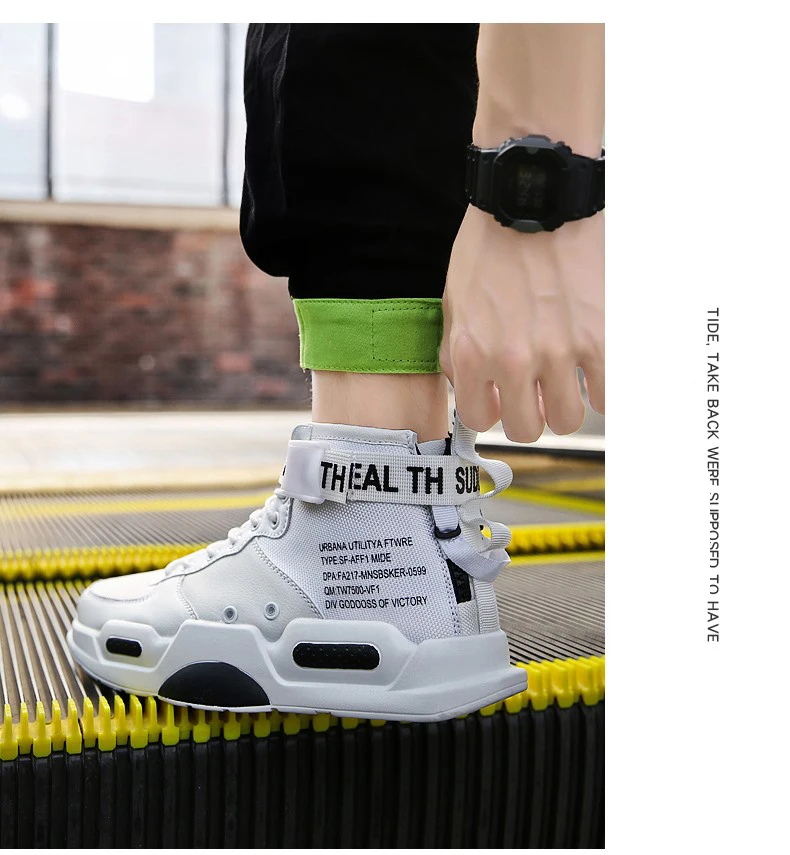 ERNESTNM/ повседневные кроссовки; женские красные высокие кроссовки из водонепроницаемого полиуретана; сезон осень; обувь для влюбленных с пряжкой; Zapatos De Mujer; Размер 11