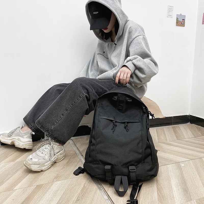 

College style large capacity all-match solid color student schoolbag boys and girls leisure travel backpack