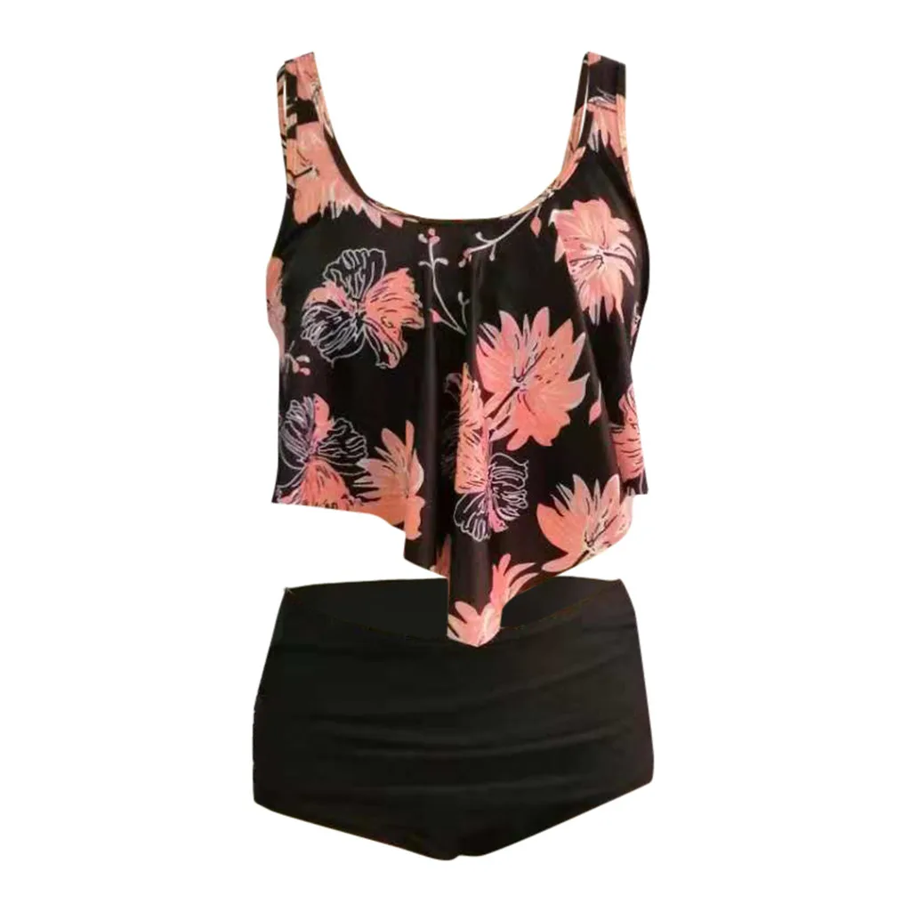 

CHAMSGEND Hot Women's Sexy Bohemian print split swimsuit swimming skirt summer fashion beachwear two-piece swimsuit