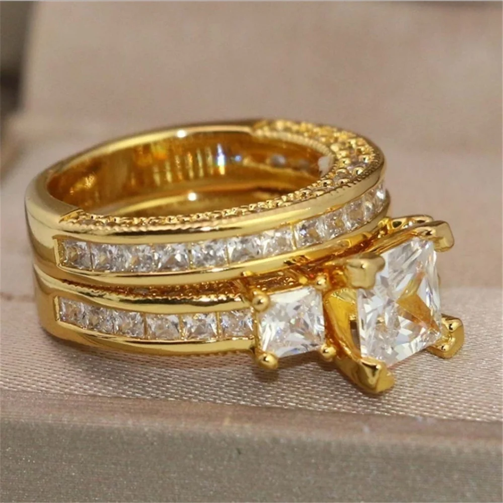

Fashion Romantic Luxury Inlaid Zircon Ring Elegant Men and Women Holiday Gifts Jewelry Jewelry Gifts
