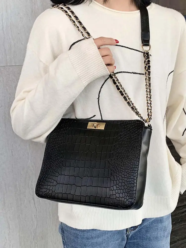 

Vintage Stone pattern Square Crossbody bag 2020 New High quality Leather Women's Designer Handbag Chain Shoulder Messenger Bags