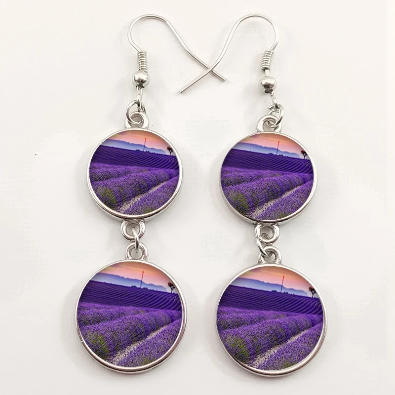 Модные красивые фиолетовые Лавандовые очаровательные женские серьги Цветы