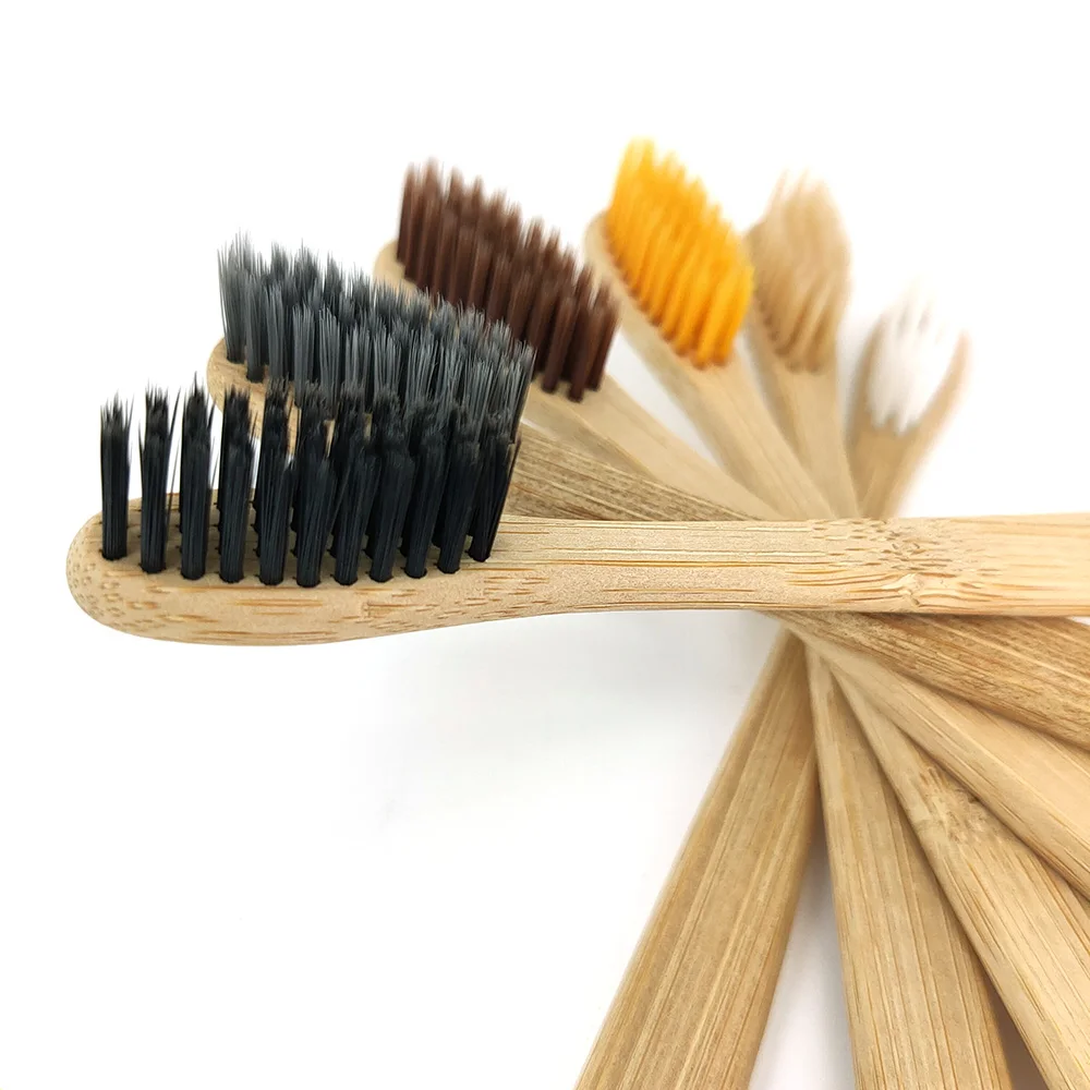 Бамбуковая зубная щетка Экологичная средняя щетина биоразлагаемая