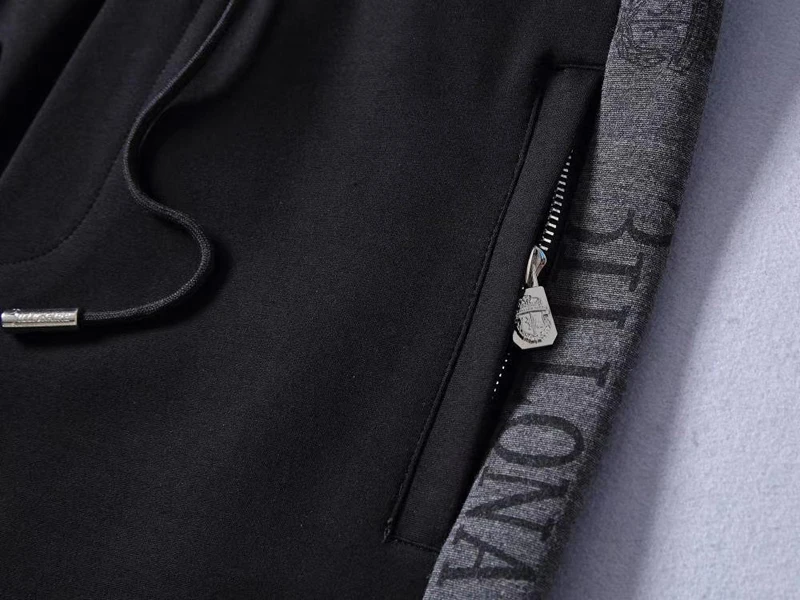 

Sportswear set BILLIONAIRE men 2021 winter thick new fashion Comfortable cotton zipper outdoor embroidery Black big size M-3XL