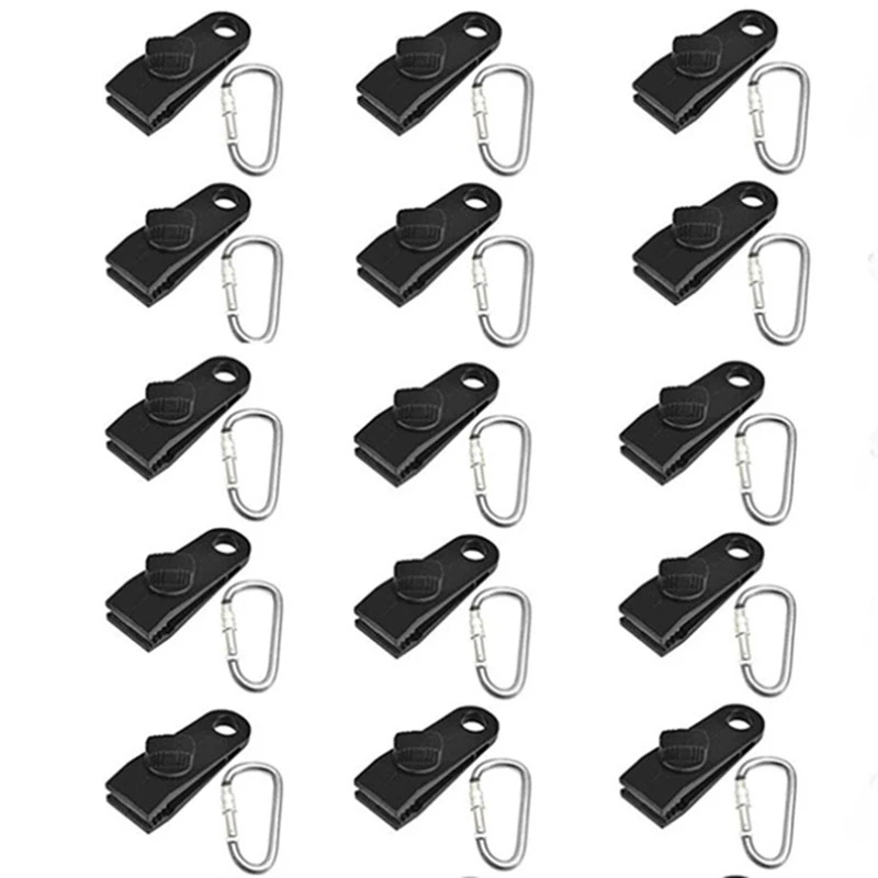 

15 Pack Tarp Clips, Heavy Duty Thumb Screw Lock Grip Tent Clip and Multi-Purpose Tent Clip for Holding Up Tarp,Car Cover